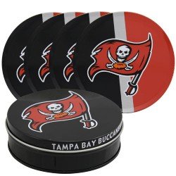 Tampa Bay Buccaneers Five Piece Tin Coaster Set with Collector Tin