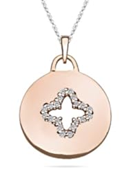 0.10 Cts Diamond Pendant in 14K Pink Gold
