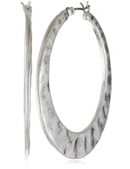 Lucky Brand Large Silver-Tone Hammered Hoop Earrings