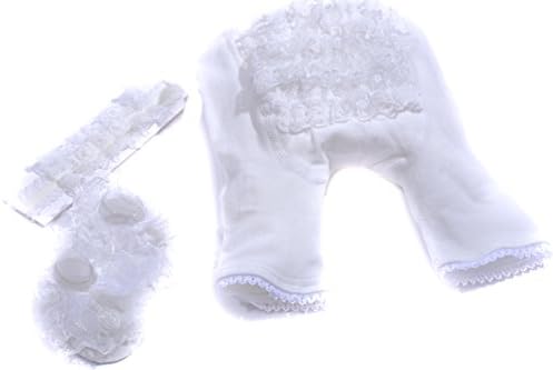 Yumese Baby Ruffled Bloomer Shorts, Headband and Lace Trim Socks in Gift Box.