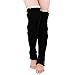Tirain Women Knitted Flat Button Down Crochet Leg Warmers with Lace Trim FBA(Black)