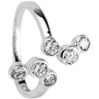 Sterling Silver 925 Cubic Zirconia BUBBLES Adjustable Toe Ring