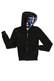 Judy Blue Black Multicolor Buffalo Check Girls Zip Hoodie