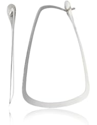Melissa Joy Manning "MJM Classic" Sterling Silver Trapezoid Hoop Earrings