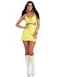Sexy Hippie Costume Mod Theatre Costumes Yellow Mini Dress Retro 60s 70s Groovy
