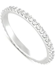14K White Gold 0.56cttw Round Diamond Ring Band