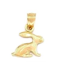 Rabbit Charm 14k Gold 12.5mm