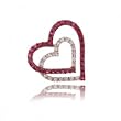 Ruby and Diamond Heart Pendant in Solid White Gold