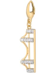 Gold over silver 0.085ct TDW Diamond Golden Gate Bridge (Charm)