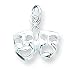Sterling Silver Comedy/Tragedy Charm with 20 inch Sterling Silver Chain