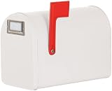 Westrim Crafts Medium Tin Mailbox W/Flag & Label Holder White, 6'H X 8.125'L