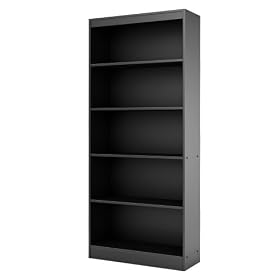 5-Shelf Bookcase - Black