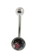 Genuine Ed Hardy Stainless Steel Belly Ring - Black Panther Logo in 8mm - 14 Gauge - 5mm Ball - Sold Individually