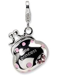 Amore La Vita Sterling Silver Princess Handbag Charm with Lobster Clasp