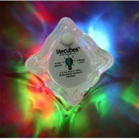 Six (6) Litecubes� Flashing LED Multi-Color Freezable Ice Cubes / Rocks