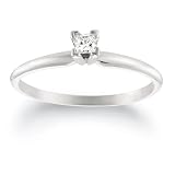 10k Choice of White or Yellow Gold Princess Cut Solitaire Diamond Engagement Ring