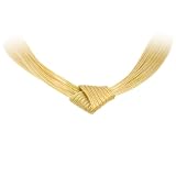 Mille Lucci Italian 18k Yellow Gold Vermeil Sterling Silver Top Knot Necklace