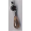 Brown and Champagne Briolette Silver CZ Pear Drop Pendant