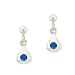 Royal Blue Rhinestone Sterling Silver Mini Teardrop Children's Earrings