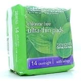 Seventh Generation Chlorine-Free Ultra-Thin Pads With Wings Overnight