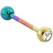 Grade 23 Titanium Rainbow SINGLE GEM Tongue Ring