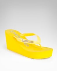 bebe Logo Flip Flop Wedge