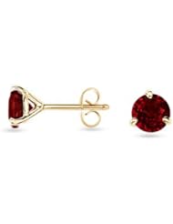 Round Ruby Martini Earrings - Made In USA