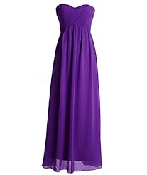 Sexy Strapless Sweetheart Chiffon Cocktail Floor Length Lace-Up Empire   Waistline Evening Dress/Wedding Party Dress  with a Brush/Sweep Train 