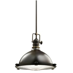  Where can I find Kichler Lighting 2666OZ 1-Light 150-Watt Incandescent Mini Pendant with Fresnel Lens, Old Bronze -  