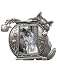2x3 Cat w/Fish bowl Picture Frame PHOTO CHARMS - Pewter - frame
