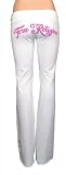 True Religion Jeans Women's Marissa TR Signature Sweatpant - White Pink-Small
