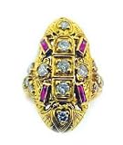 18k Gold Ruby and Diamond Ring