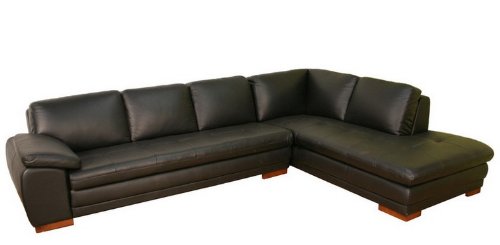 2pcs Sectional Sofa with Right Chaise - Black Leather