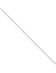 14k White gold WG .6mm Solid Polished Cable Chain