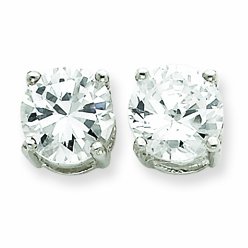 Sterling Silver Round Cz Stud Earrings