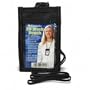 Black VERTICAL ID Neck Pouch With Adjustable Lanyard