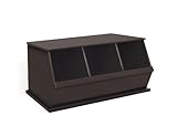 Badger Basket Three Bin Storage Cubby, Espresso