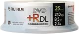 Fujifilm Media 25302911 DVD+R Double Layer 8.5GB 240 Minutes Spindle - 25 Pack