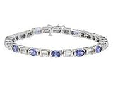 14k White Gold Tanzanite and Diamond Bracelet
