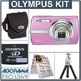 Olympus Stylus 840 Digital Pink Camera Kit, with 1 GB xD Picture Memory Card, Camera Bag, Table Top Tripod, EZ Digital Photography Guide Card