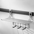 Rubbermaid 5E15 FastTrack 19-1/4-by-11-1/4-by-7-Inch Shelf with Three Hooks, Satin Nickel