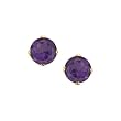 14K Yellow Gold Prong Set 4 MM Amethyst Earring Studs