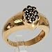 14k Yellow Gold .45 CTW Sapphire Cabochon Estate Cluster Ring