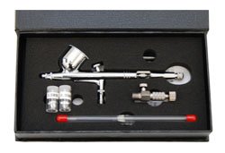Master G233-SET Multi-Purpose Precision Dual-Action Gravity Feed Airbrush Pro Kit with a 6 Inch Air Hose