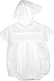 Petit Ami Preemie Boys Christening Smocked Romper Set