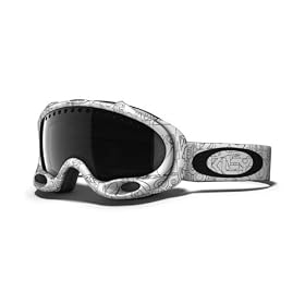 Oakley A Frame - Masque de ski mixte adulte - Monture: White Factory Text - Verres: Dark Grey