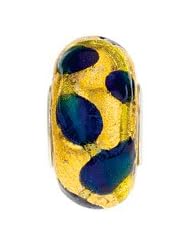 Kera Gold Green Blue Murano Glass Bead