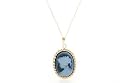 14K Victorian Agate Cameo Pendant w/ 18" Chain