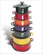 World Cuisine A1737316 Red 1.75 Qt Round Dutch Oven with Lid
