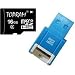 Topram 16GB Class 4 MicroSDHC Card with SD Adapter and R10B Micro USB Flash Card Reader / Writer.